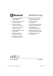 EINHELL GP-LB 36/210 Li E-Solo Operating Instructions Manual