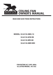 Savoy House 52-6110-4CN-SN Owner's Manual