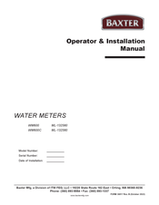 baxter WM600C Operator's & Installation Manual