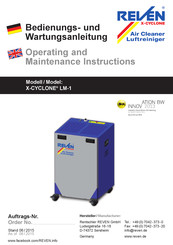 Reven X-CYCLONE LM-1 Operating And Maintenance Instructions Manual