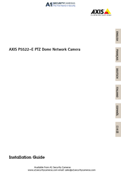 Axis DROP CEILING P5522-E Installation Manual