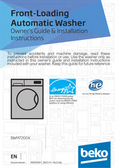 Beko BWM7200X Owner's Manual & Installation Instructions