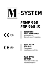 M-system PRF 965 IX Instruction For The Use - Installation Advice