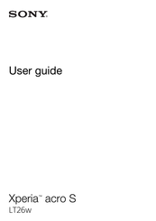 Sony Xperia acro S User Manual