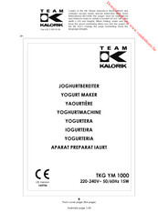 Team Kalorik TKG YM 1000 Manual