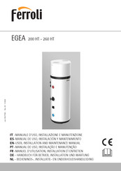 Ferroli EGEA 200 HT User, Installation, And Maintenance Manual