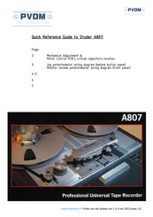 Studer A807 Manuals