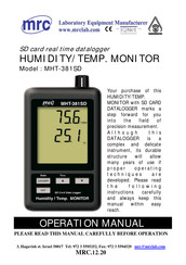 MRC MHT-381SD Operation Manual