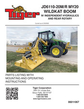 Tiger JD6110-20M/R MY20 WILDKAT BOOM Mounting And Operating Instructions