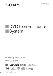 Sony DAV-DZ870W Operating Instructions Manual