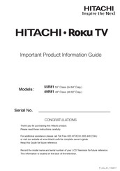 Hitachi 55R81 Important Product Information Manual