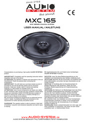 Audio System MXC 165 User Manual