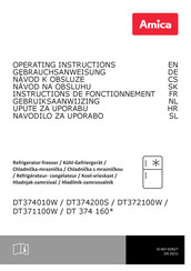 Amica DT 374 160 Series Operating Instructions Manual