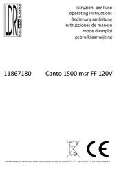Ldr Canto 1500 msr FF 120V Operating Instructions Manual