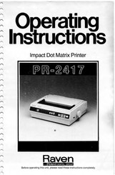Roland Raven PR-2417 Operating Instructions Manual