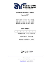 IKONIX ASSOCIATED RESEARCH HypotMAX 7710 Operation And Service Manual