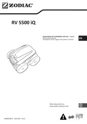 Zodiac RV 5500 iQ Instructions For Installation And Use Manual