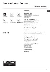 Hotpoint Ariston RSG 925 J Instructions For Use Manual