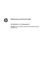 HP ZHAN 66 Pro 15 G3 Maintenance And Service Manual