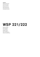 Gaggenau WSP 221 Instruction Manual