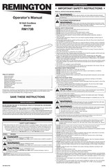 Remington RM173B Operator's Manual