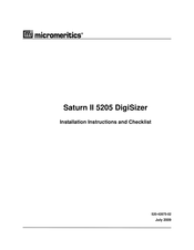 Micromeritics Saturn II 5205 DigiSizer Installation Instructions And Checklist