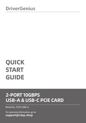 DriverGenius PCIE-USBC-A Quick Start Manual