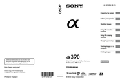 Sony DSLR-A390 - alpha; Digital Single Lens Reflex Camera Instruction Manual