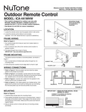 NuTone ICA-441WHW Installation Instructions