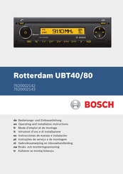 Bosch Rotterdam UBT80 Operating And Installation Instructions