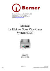 Berner BSVKTT GN1/1-150 Manual