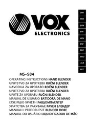 VOX electronics MS-984 Operating Instructions Manual
