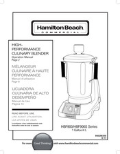 Hamilton Beach Commercial HBF900 Series Operation Manual