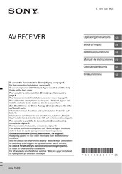 Sony XAV-1500 Operating Instructions Manual