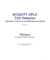 WATERS CORPORATION ACQUITY UPLC Operator's, Overview And Maintenance Manual
