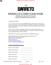 Barreto E1620B Owner's/Operator's Manual