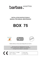 barbas BOX 75 Installation Instructions & Manual For Annual Maintenance