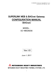 Mitsubishi Heavy Industries Superlink SC-WBGW256 Configuration Manual