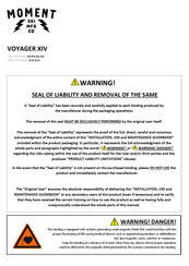 MOMENT VOYAGER XIV Manual