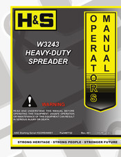 H&S W3243 Operator's Manual