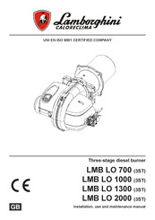 Lamborghini Caloreclima LMB LO 1300 Instructions For Installation, Use And Maintenance Manual