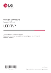LG 75UR640S3ZD Owner's Manual