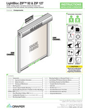 Draper LightBloc ZIP 127 Installation & Operation Instructions
