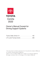 Toyota Corolla 2022 Owner's Manual