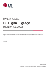 LG 75XS4G-B.AUS Owner's Manual