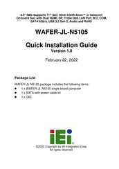 IEI Technology WAFER-JL-N5105 Quick Installation Manual