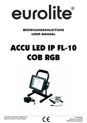 EuroLite LED IP FL-10 COB RGB 120 with Remote User Manual