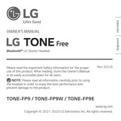 LG TONE-FP9E.AUSACLK Owner's Manual