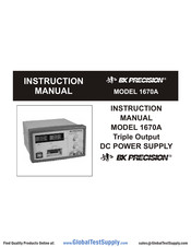 BK Precision 1670A Instruction Manual