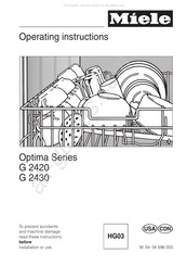 Miele Optima Series Operating Instructions Manual